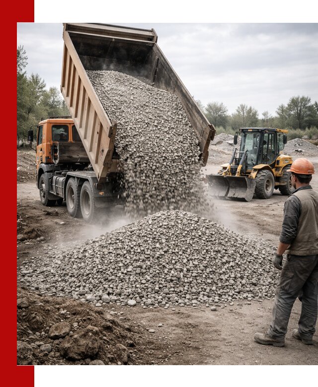 Доставка щебня в Сарапуле крупными и мелкими фракциями