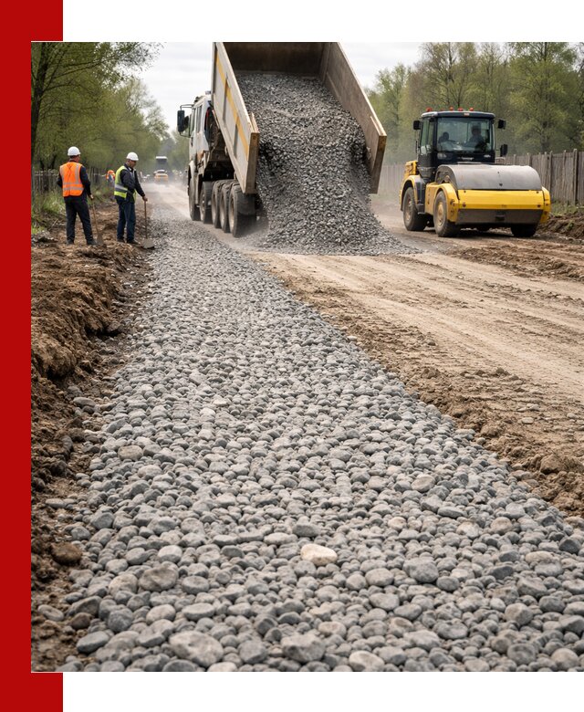 Доставка щебня для отсыпки дорог в Сарапуле высокого качества