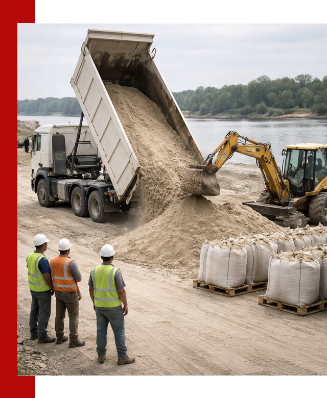 Доставка речного песка в Сарапуле самосвалами и погрузкой