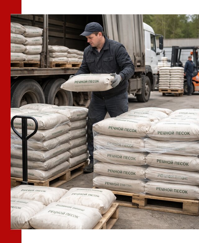 Речной песок в мешках с доставкой в Сарапуле