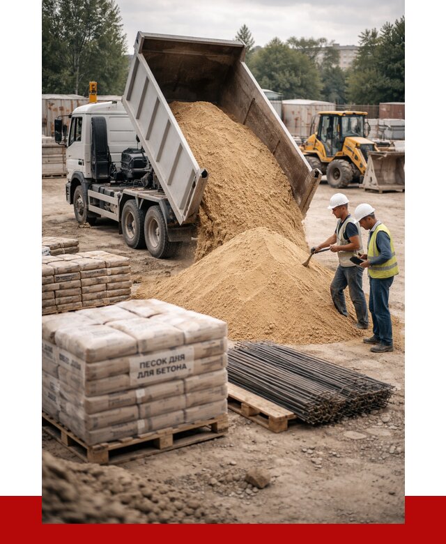 Песок для бетона в Сарапуле от 2581 р. с доставкой, ПРОНЕРУДСрл