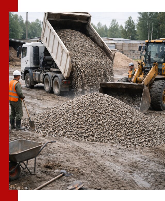 Мытый гравий с доставкой в Сарапуле от карьера до участка