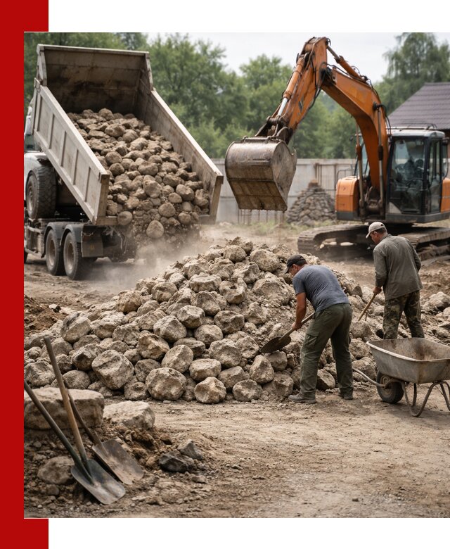 Доставка и разгрузка бутового камня в Сарапуле