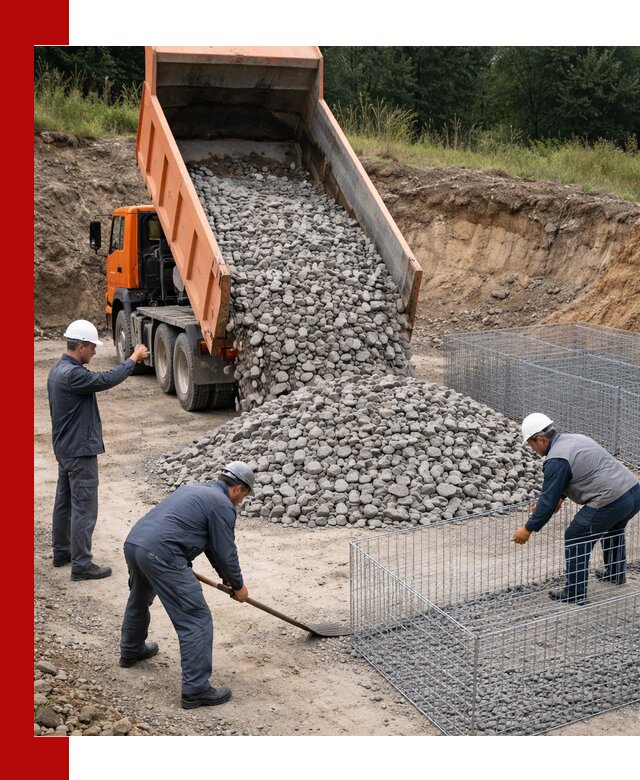 Камень для габионов с доставкой в Сарапуле быстро и надёжно