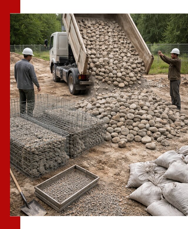 Камень для габионов фракция 70–151 в Сарапуле