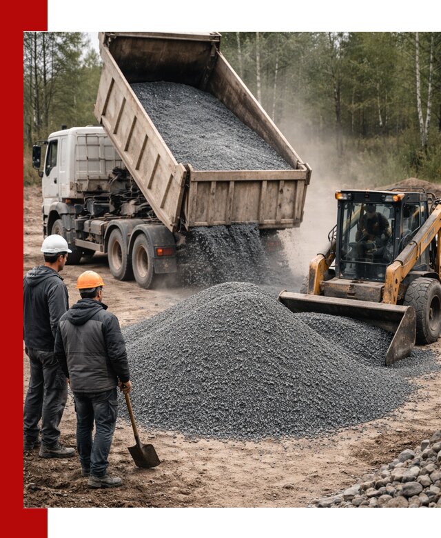 Гранитный отсев 0-5 с доставкой и разгрузкой в Сарапуле