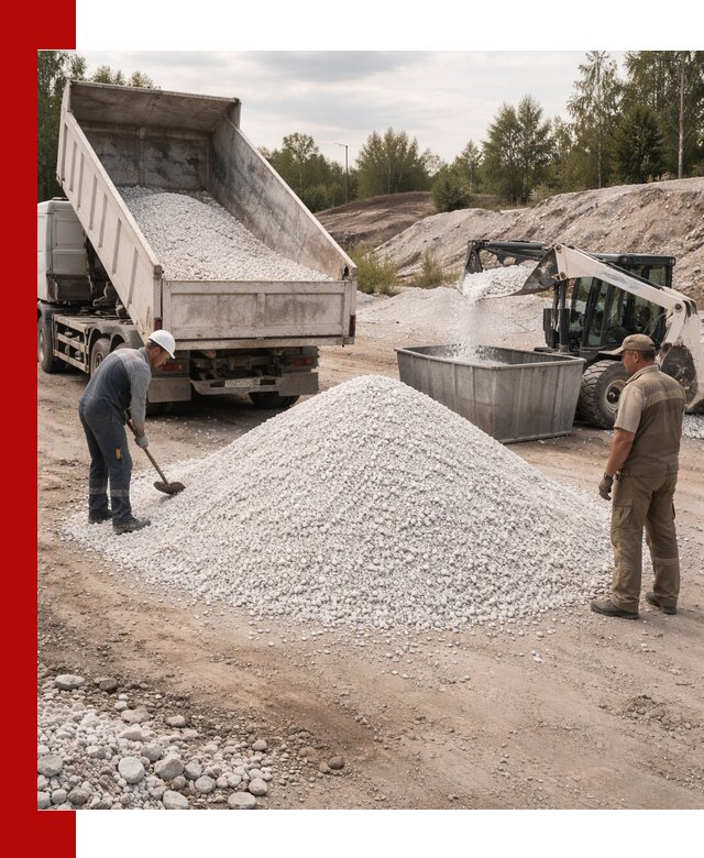 Доставка и продажа белой мраморной крошки в Сарапуле