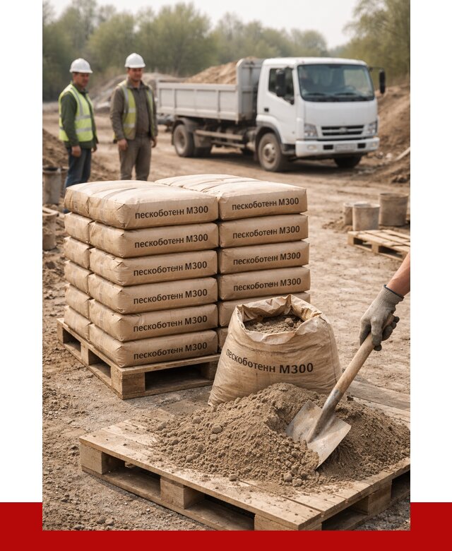 Пескобетон М300 в Сарапуле с доставкой от 4801 р. за куб | ПРОНЕРУДСрл