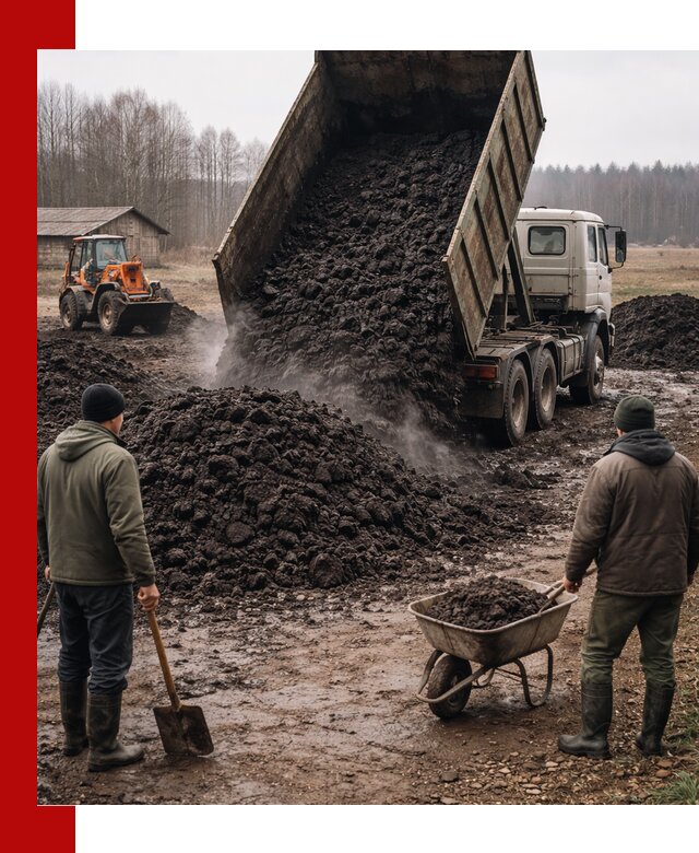 Доставка низинного торфа с разгрузкой и доставкой в Сарапуле