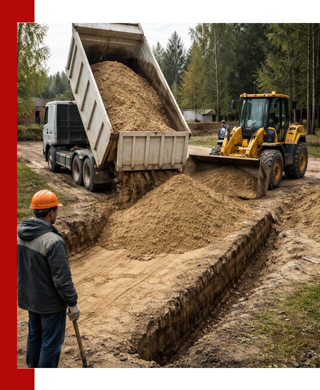 Доставка песчаного грунта в Сарапуле для строительных работ