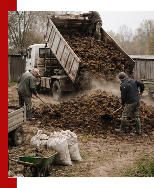 Доставка коровьего навоза самосвалом в Сарапуле