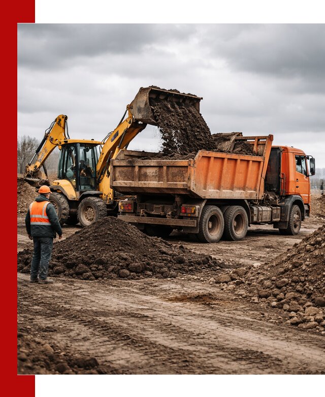 Вывоз грунта и строительного мусора в Сарапуле грузовыми самосвалами