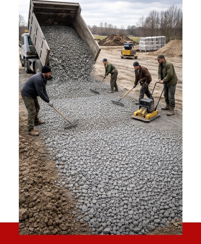 Устройство щебеночной подушки в Сарапуле от 4646 р. ПРОНЕРУДСрл
